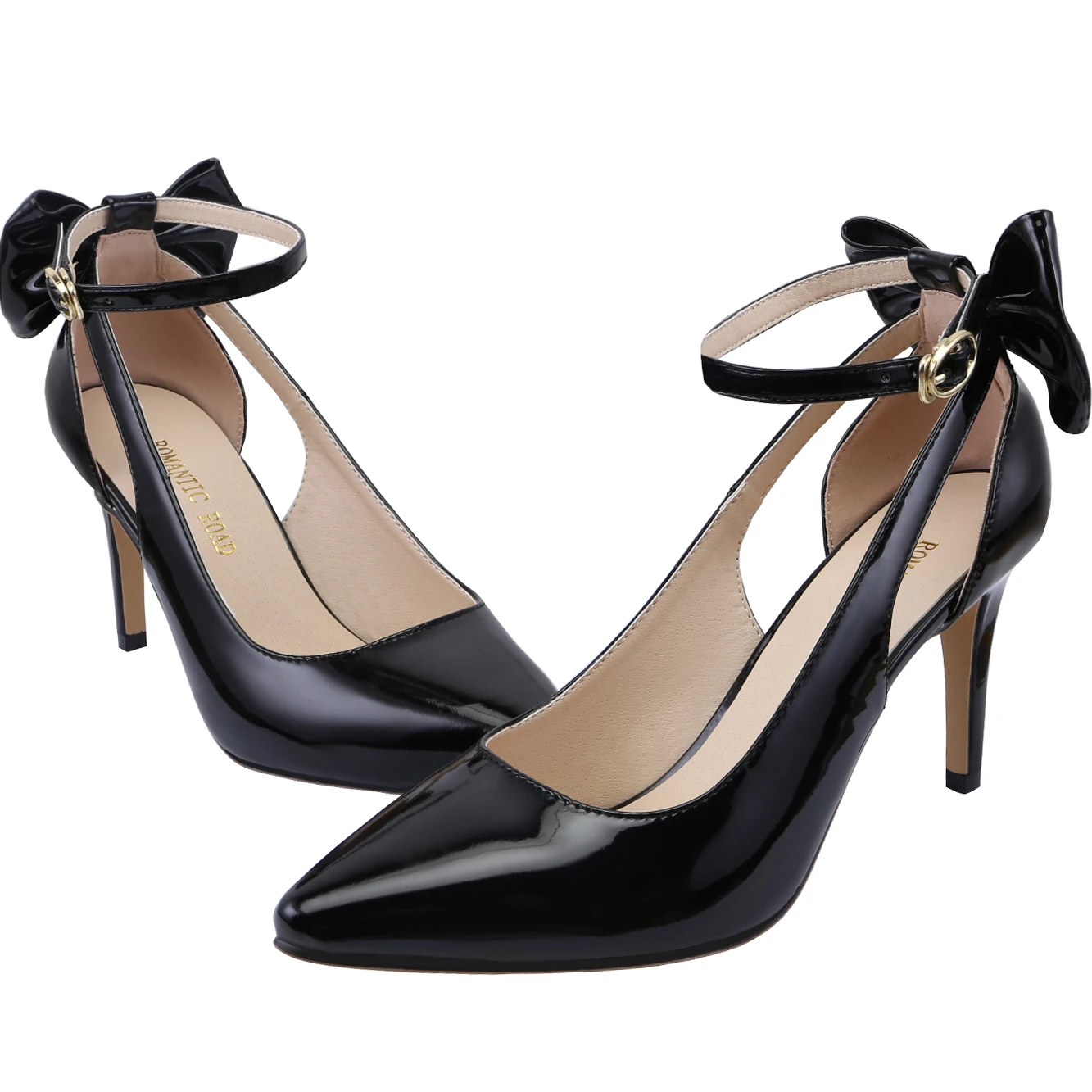 Plus Size Women Pumps Sexy 9cm Pointed Toe High Heels Ankle Strap Slingback Stilettos Bow Kitten Heel Party Dress Wedding Shoes Plus Size Women Pumps Sexy 9cm Pointed Toe High Heels Ankle Strap Slingback Stilettos Bow Kitten Heel Party Dress Wedding Shoes