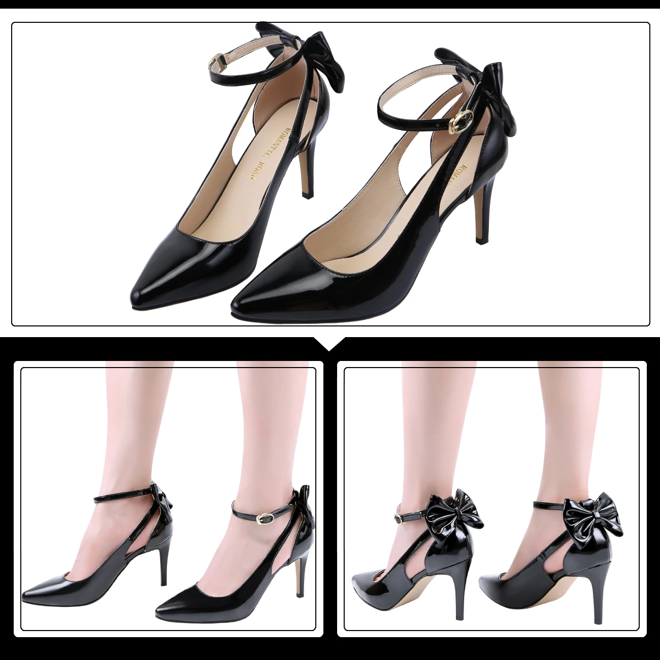 Plus Size Women Pumps Sexy 9cm Pointed Toe High Heels Ankle Strap Slingback Stilettos Bow Kitten Heel Party Dress Wedding Shoes Plus Size Women Pumps Sexy 9cm Pointed Toe High Heels Ankle Strap Slingback Stilettos Bow Kitten Heel Party Dress Wedding Shoes