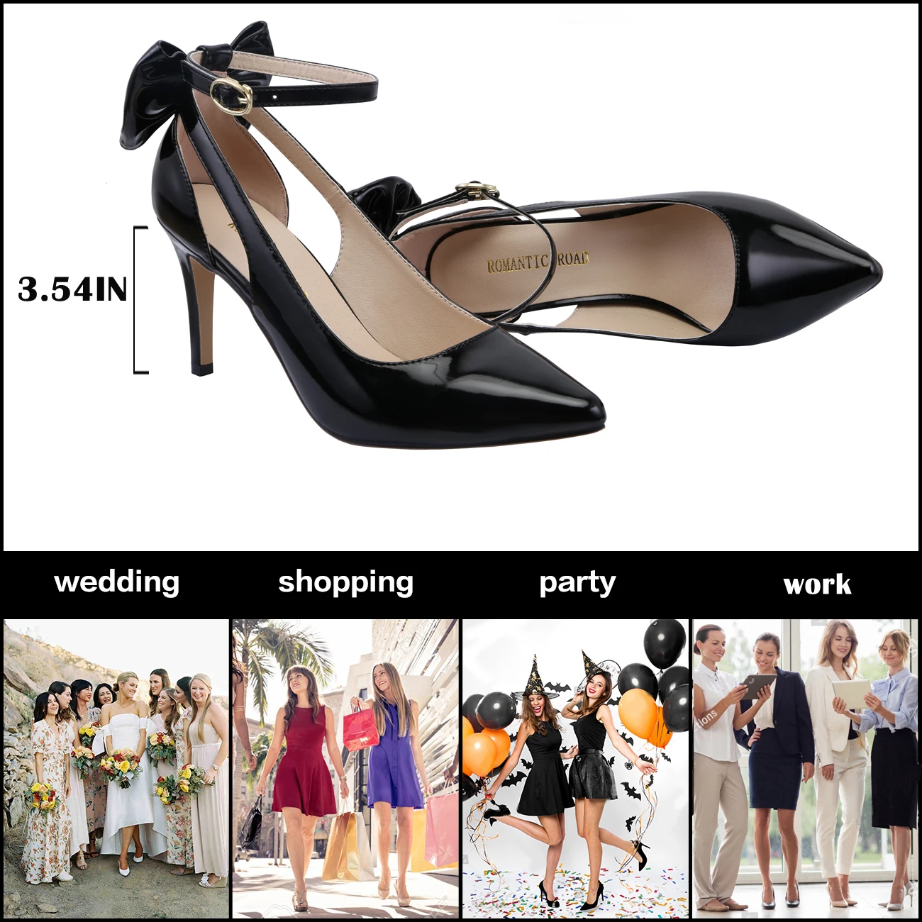 Plus Size Women Pumps Sexy 9cm Pointed Toe High Heels Ankle Strap Slingback Stilettos Bow Kitten Heel Party Dress Wedding Shoes Plus Size Women Pumps Sexy 9cm Pointed Toe High Heels Ankle Strap Slingback Stilettos Bow Kitten Heel Party Dress Wedding Shoes