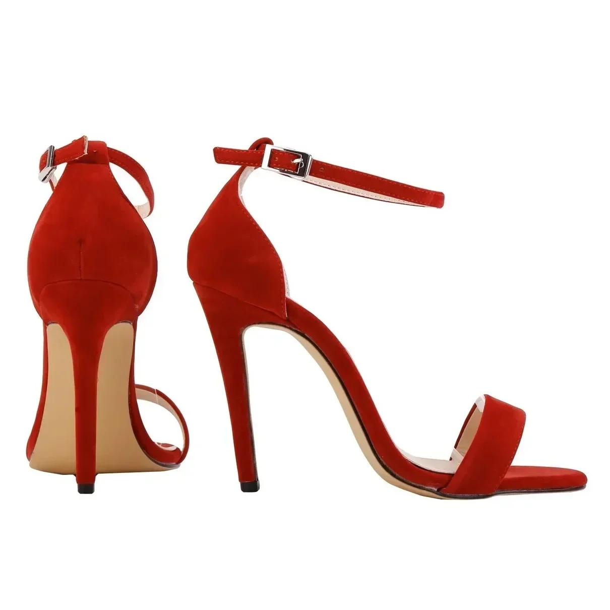 Women Sandals 2026 Summer Sexy Pumps Classic Open Toe Ankle Strap Stilettos Elegant 11cm High Heels Wedding Party Dress Shoes