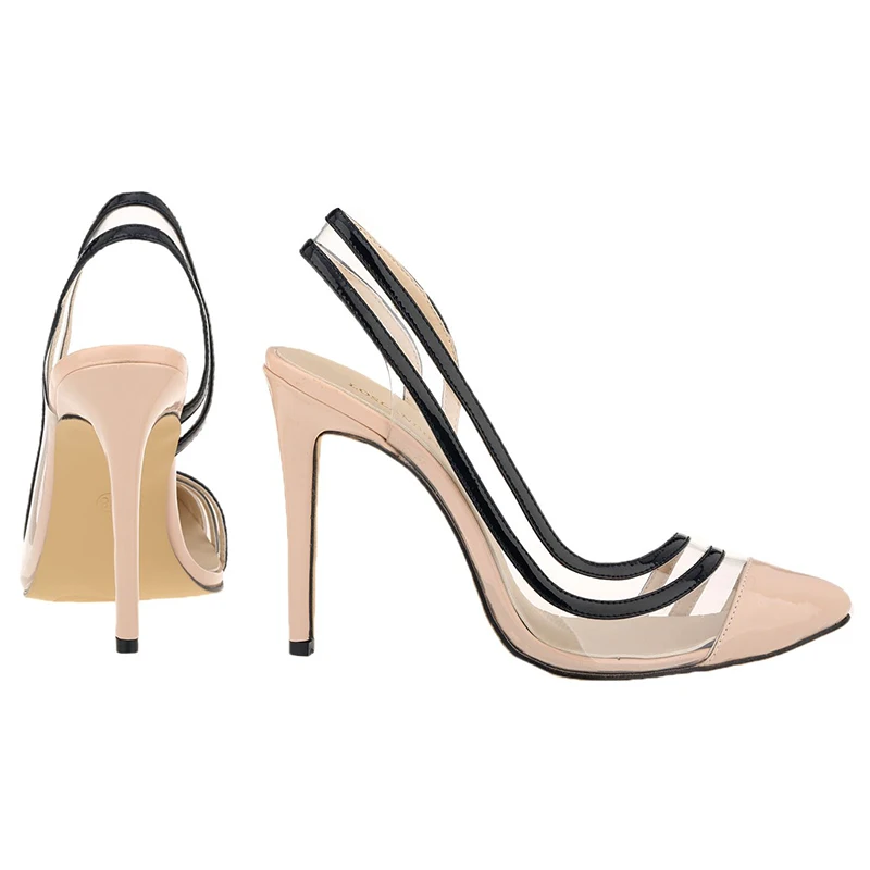 New Slingbacks Women Pumps 11cm Sexy High Heels Pointed Toe Stiletto Summer Party Dress Wedding Shoes Plus Size 302-39PA