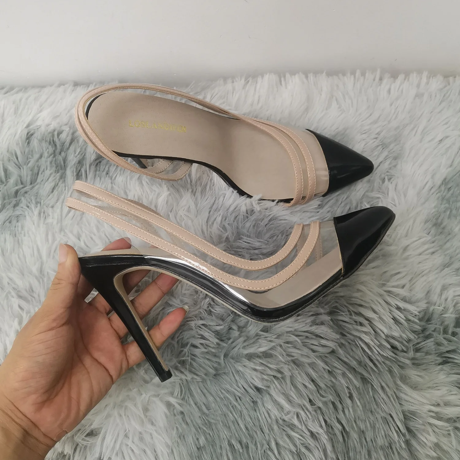 New Slingbacks Women Pumps 11cm Sexy High Heels Pointed Toe Stiletto Summer Party Dress Wedding Shoes Plus Size 302-39PA