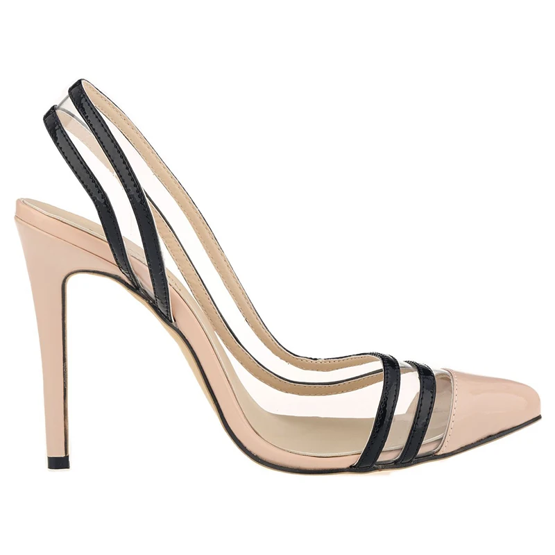 New Slingbacks Women Pumps 11cm Sexy High Heels Pointed Toe Stiletto Summer Party Dress Wedding Shoes Plus Size 302-39PA