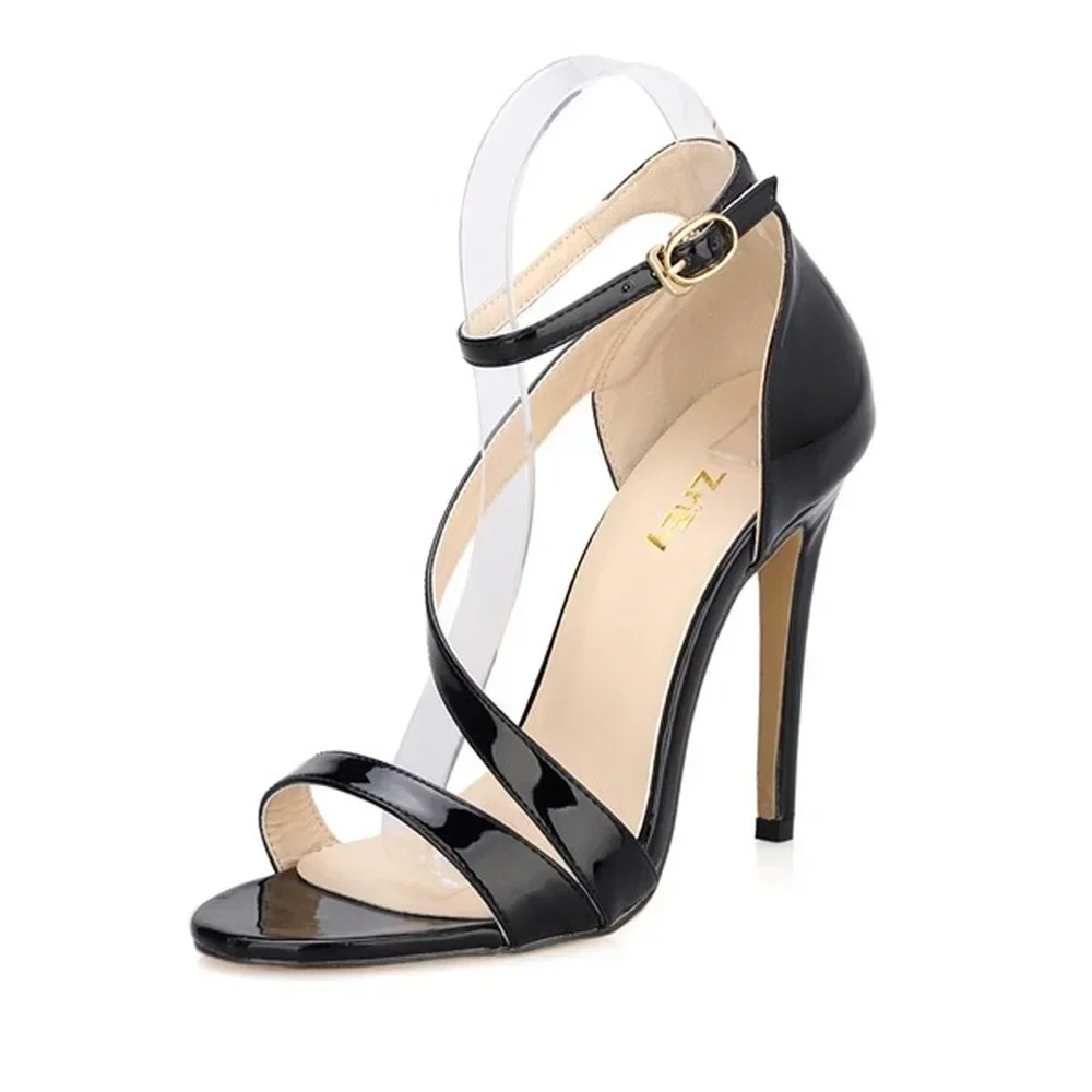 Ladies Dancing Shoes Sexy Women's Sandals Solid Open Toe High Heels Summer Ankle Strap Stiletto Dress Fish Mouth Sandal Women