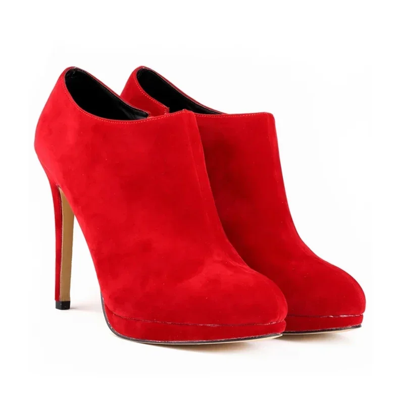 Women Ankle Boots 2026 Autumn Winter Warm Zip Round Toe Footwear 11CM High Heels Female Boots Short Botas Ladies Elegant Shoes Women Ankle Boots 2026 Autumn Winter Warm Zip Round Toe Footwear 11CM High Heels Female Boots Short Botas Ladies Elegant Shoes