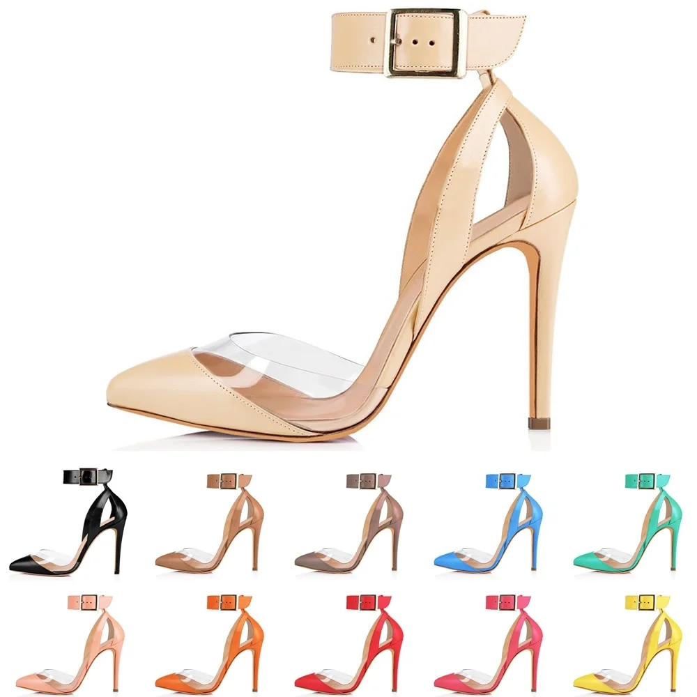 Women Sandals 11 cm Sexy Hollow Transparent Ankle Strap High Heels 2026 Summer Pointed Toes Pumps Party Wedding Dress Shoes Women Sandals 11 cm Sexy Hollow Transparent Ankle Strap High Heels 2026 Summer Pointed Toes Pumps Party Wedding Dress Shoes