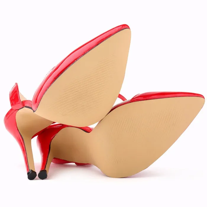 LOSLANDIFEN New Women Pumps Pointed Toe Stiletto High Heels Shoes Sexy Summer Autumn Ladies Red Wedding Leather  302-15PA