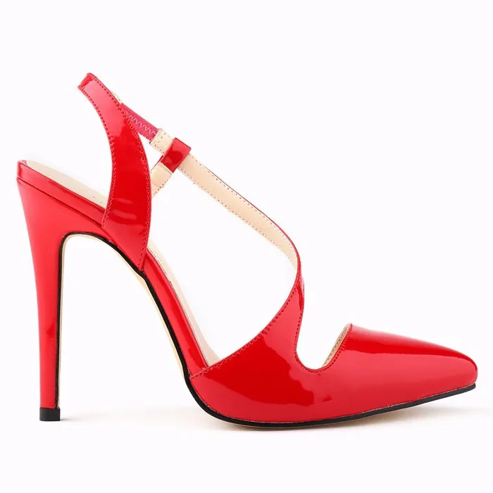 LOSLANDIFEN New Women Pumps Pointed Toe Stiletto High Heels Shoes Sexy Summer Autumn Ladies Red Wedding Leather  302-15PA