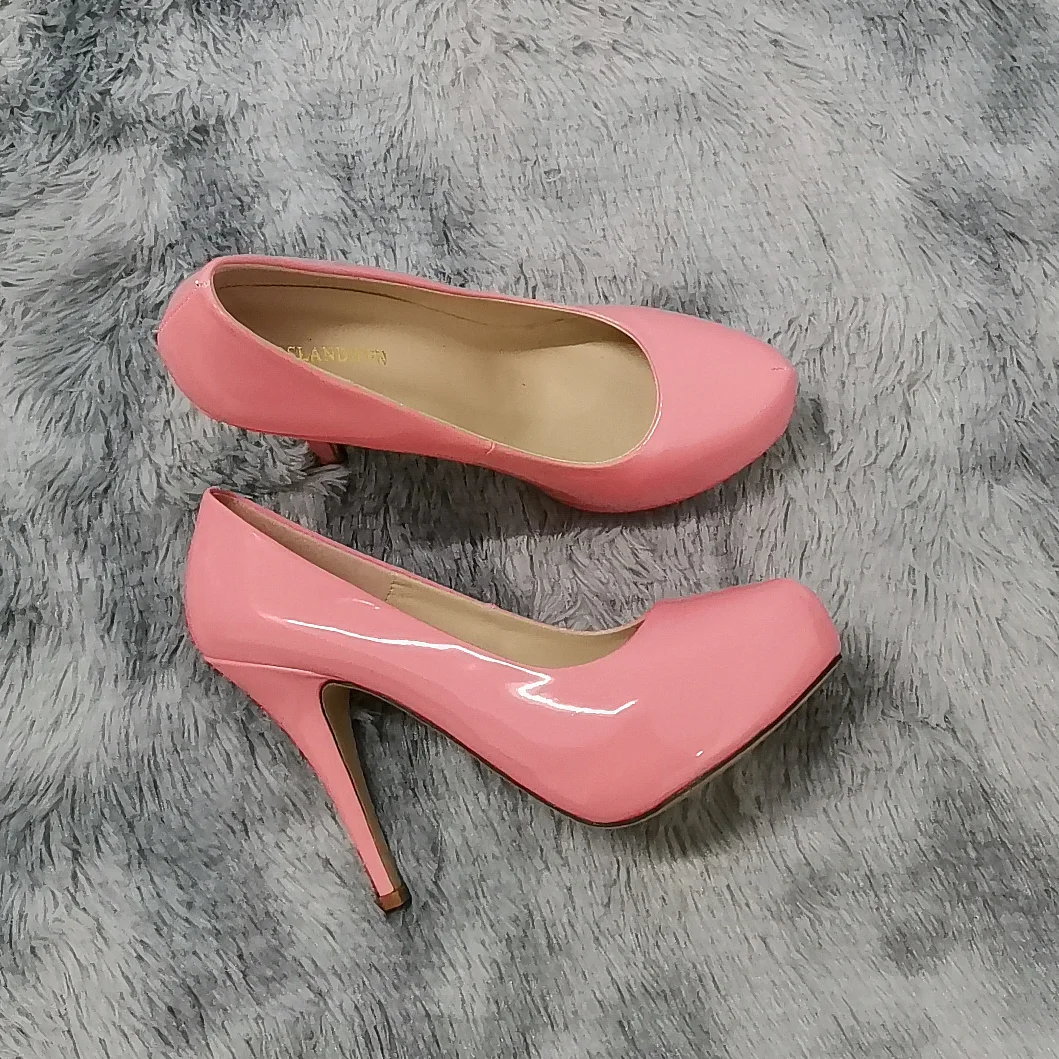 2026 New Women Pumps Autumn Round Toes High Heels Fashion Sexy 12cm Heel Banquet Platform Stilettos Wedding Prom Shoes Plus Size