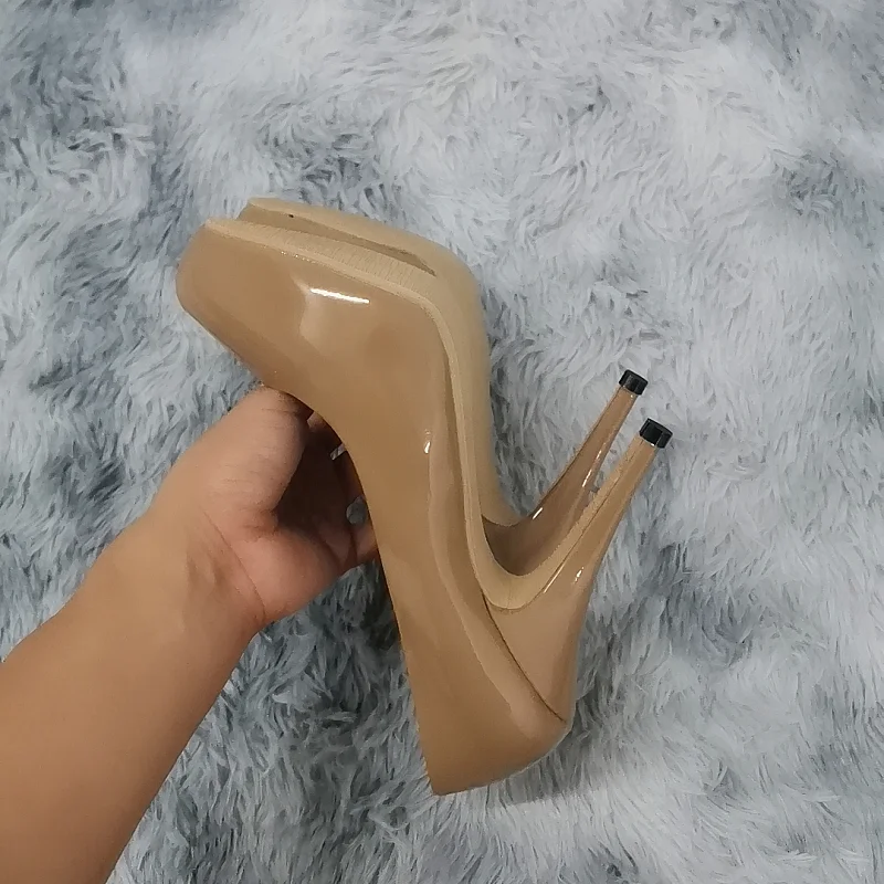 2026 New Women Pumps Autumn Round Toes High Heels Fashion Sexy 12cm Heel Banquet Platform Stilettos Wedding Prom Shoes Plus Size