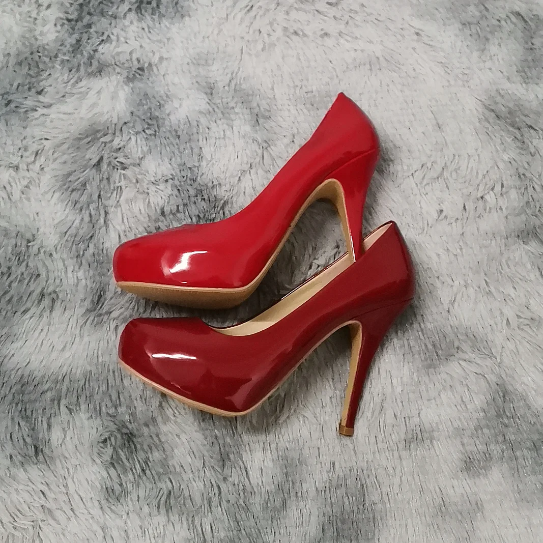 2026 New Women Pumps Autumn Round Toes High Heels Fashion Sexy 12cm Heel Banquet Platform Stilettos Wedding Prom Shoes Plus Size