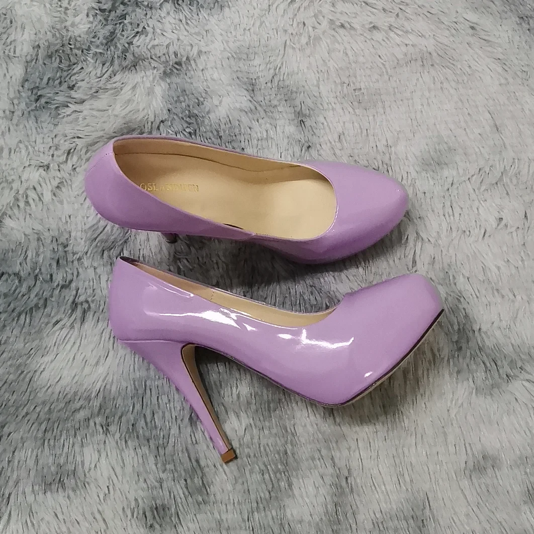 2026 New Women Pumps Autumn Round Toes High Heels Fashion Sexy 12cm Heel Banquet Platform Stilettos Wedding Prom Shoes Plus Size