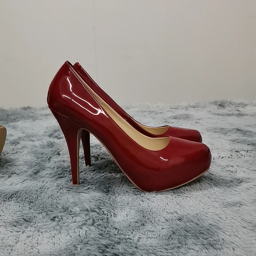 2026 New Women Pumps Autumn Round Toes High Heels Fashion Sexy 12cm Heel Banquet Platform Stilettos Wedding Prom Shoes Plus Size