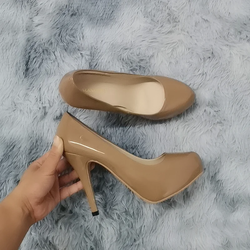 2026 New Women Pumps Autumn Round Toes High Heels Fashion Sexy 12cm Heel Banquet Platform Stilettos Wedding Prom Shoes Plus Size