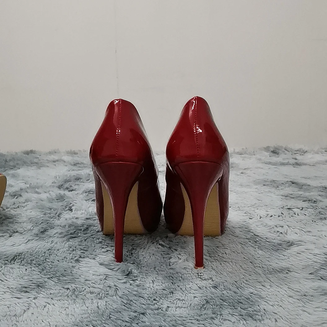 2026 New Women Pumps Autumn Round Toes High Heels Fashion Sexy 12cm Heel Banquet Platform Stilettos Wedding Prom Shoes Plus Size