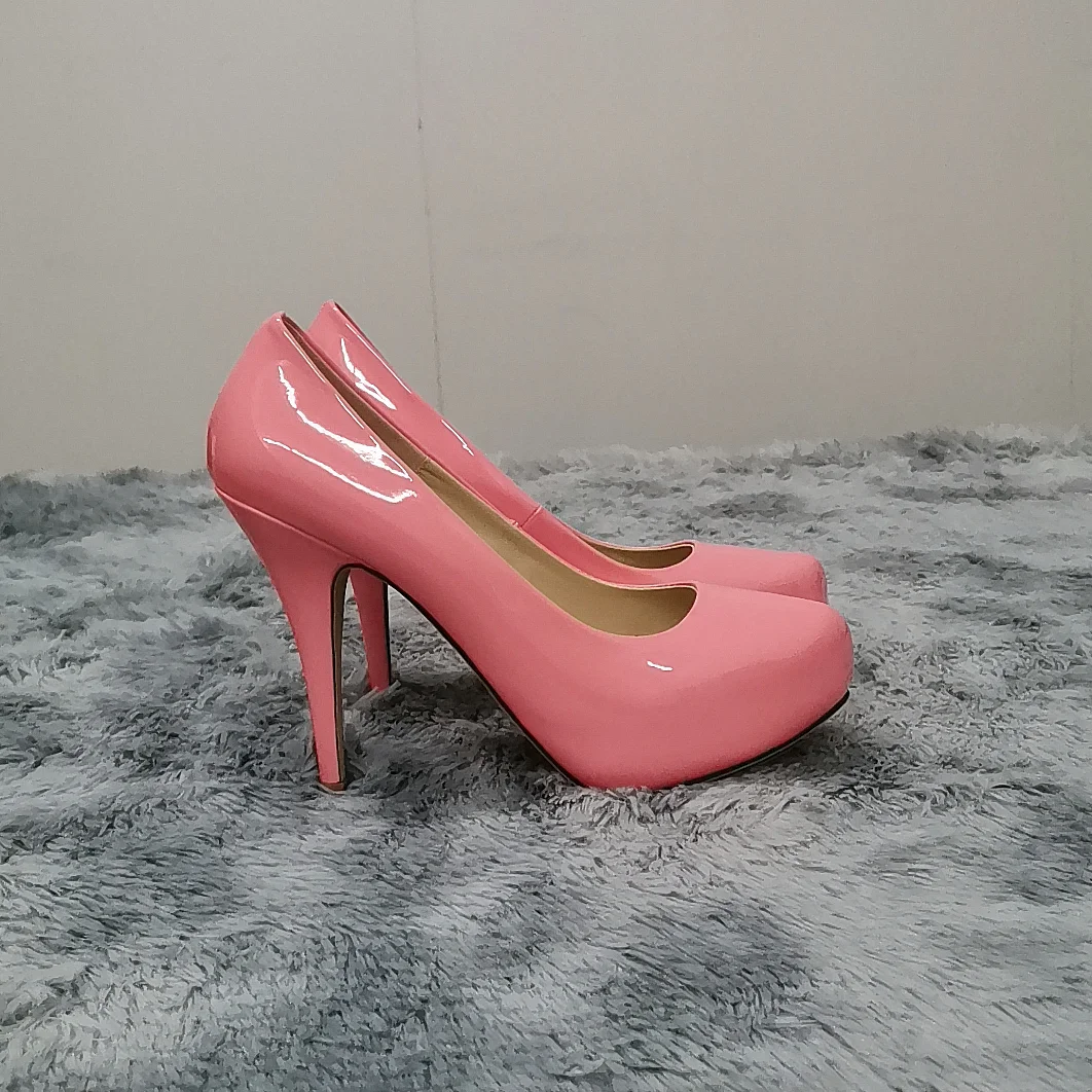 2026 New Women Pumps Autumn Round Toes High Heels Fashion Sexy 12cm Heel Banquet Platform Stilettos Wedding Prom Shoes Plus Size