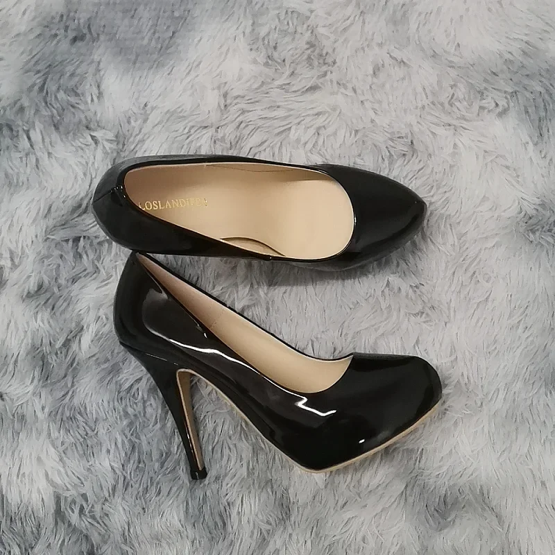 2026 New Women Pumps Autumn Round Toes High Heels Fashion Sexy 12cm Heel Banquet Platform Stilettos Wedding Prom Shoes Plus Size