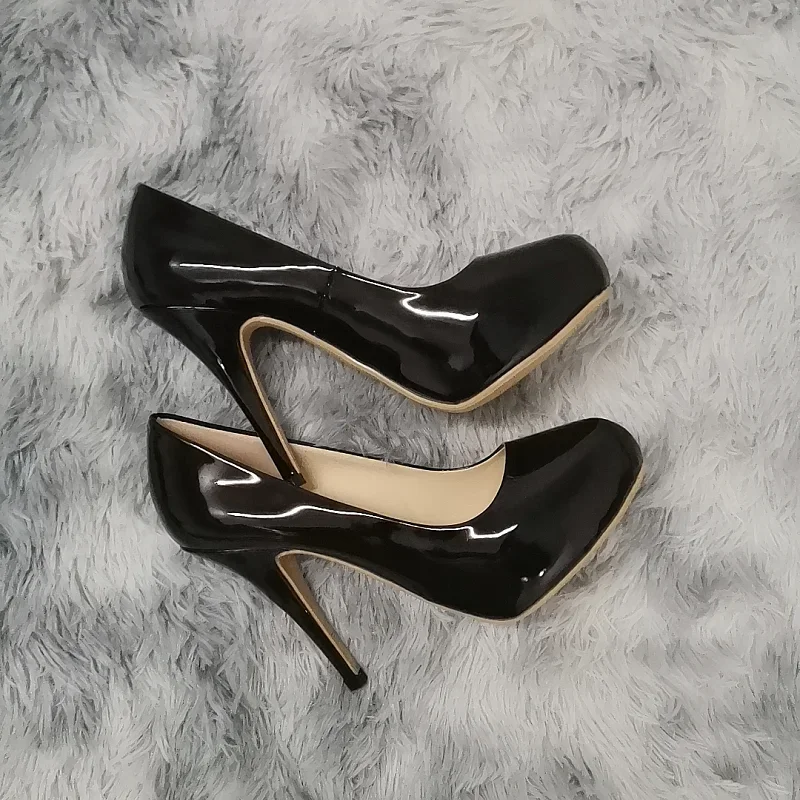 2026 New Women Pumps Autumn Round Toes High Heels Fashion Sexy 12cm Heel Banquet Platform Stilettos Wedding Prom Shoes Plus Size