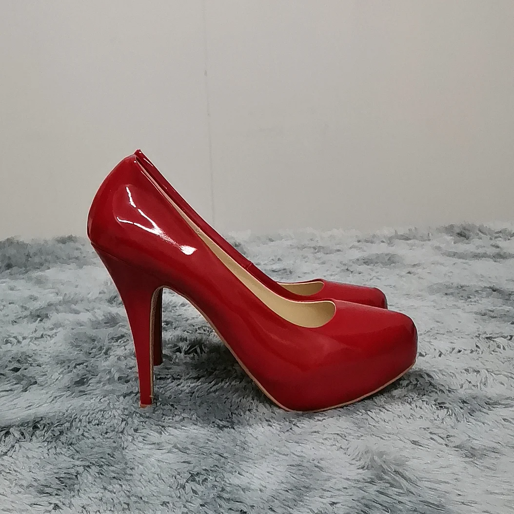 2026 New Women Pumps Autumn Round Toes High Heels Fashion Sexy 12cm Heel Banquet Platform Stilettos Wedding Prom Shoes Plus Size