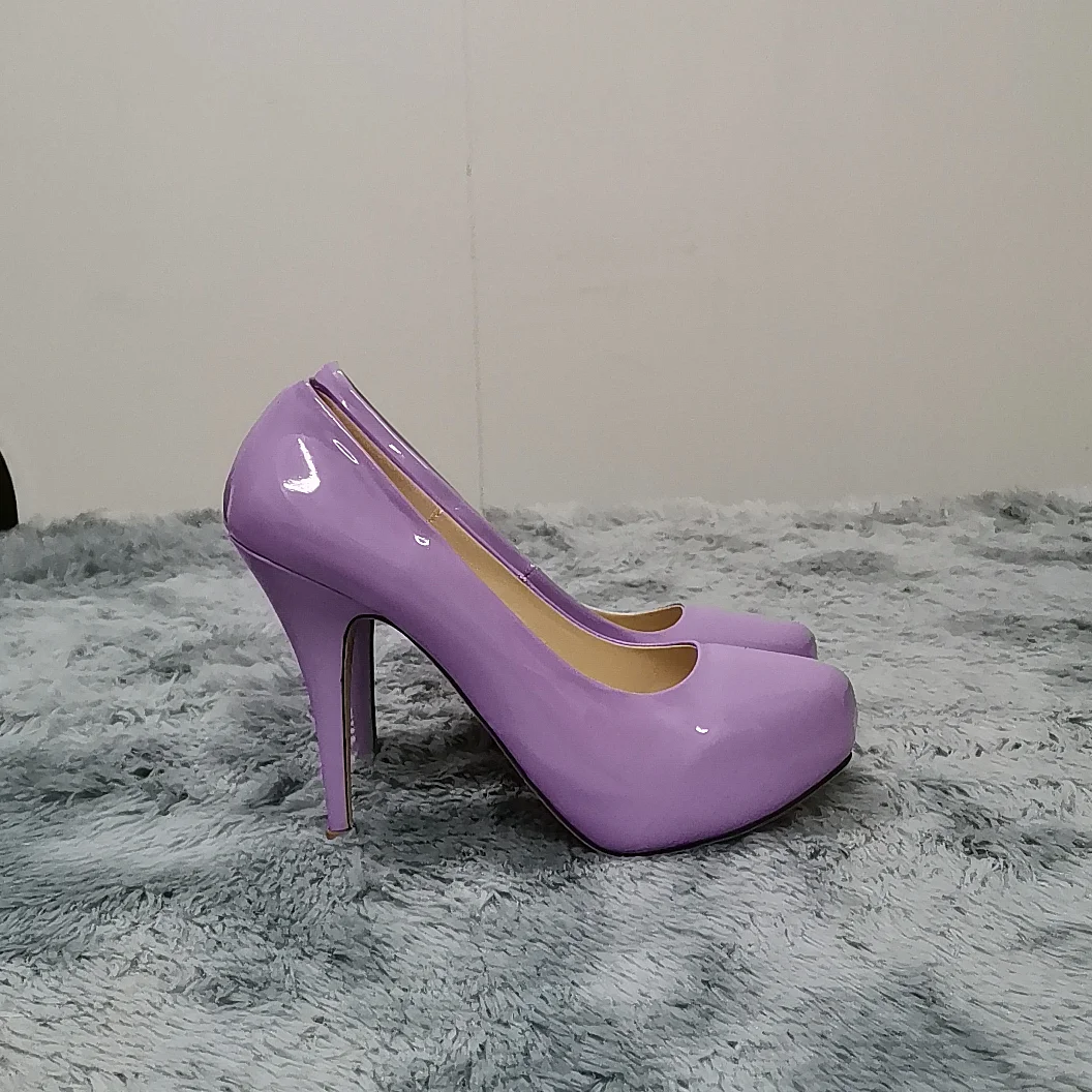 2026 New Women Pumps Autumn Round Toes High Heels Fashion Sexy 12cm Heel Banquet Platform Stilettos Wedding Prom Shoes Plus Size