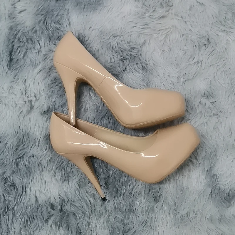 2026 New Women Pumps Autumn Round Toes High Heels Fashion Sexy 12cm Heel Banquet Platform Stilettos Wedding Prom Shoes Plus Size