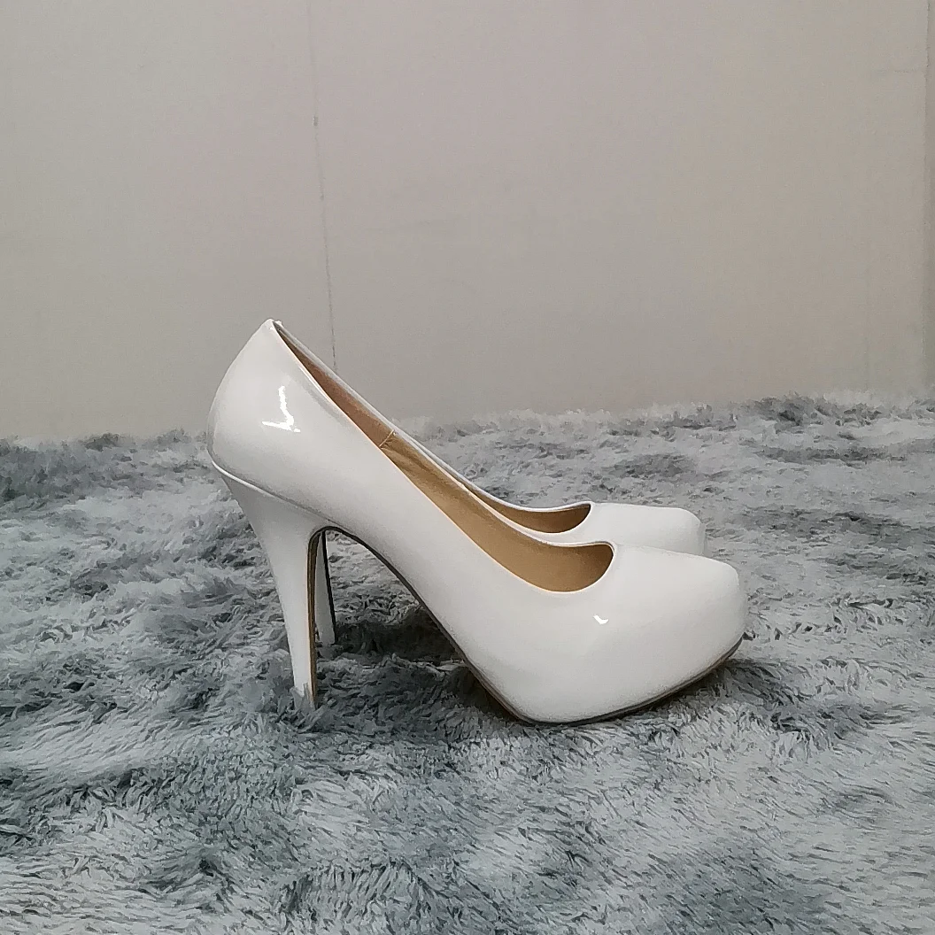 2026 New Women Pumps Autumn Round Toes High Heels Fashion Sexy 12cm Heel Banquet Platform Stilettos Wedding Prom Shoes Plus Size