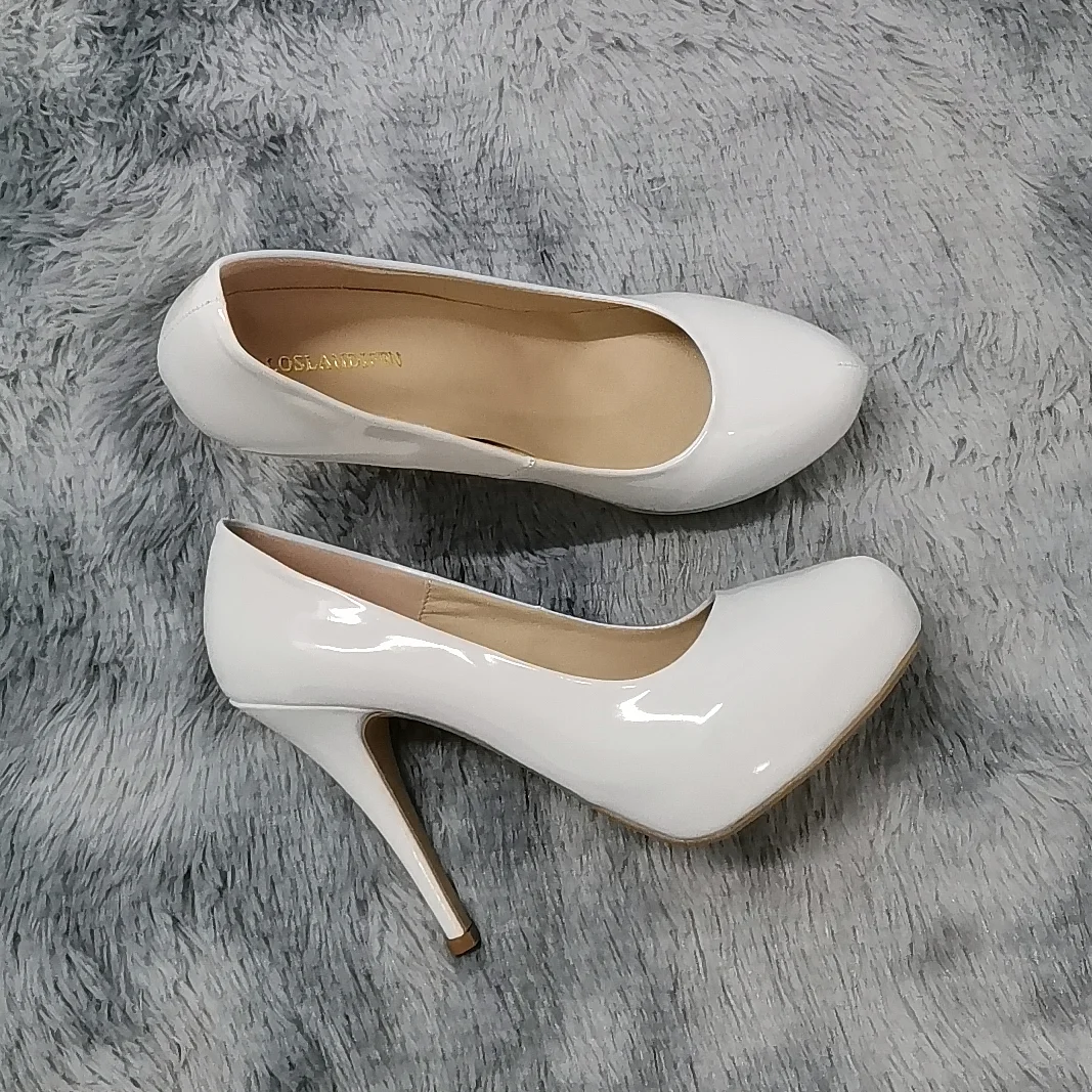 2026 New Women Pumps Autumn Round Toes High Heels Fashion Sexy 12cm Heel Banquet Platform Stilettos Wedding Prom Shoes Plus Size