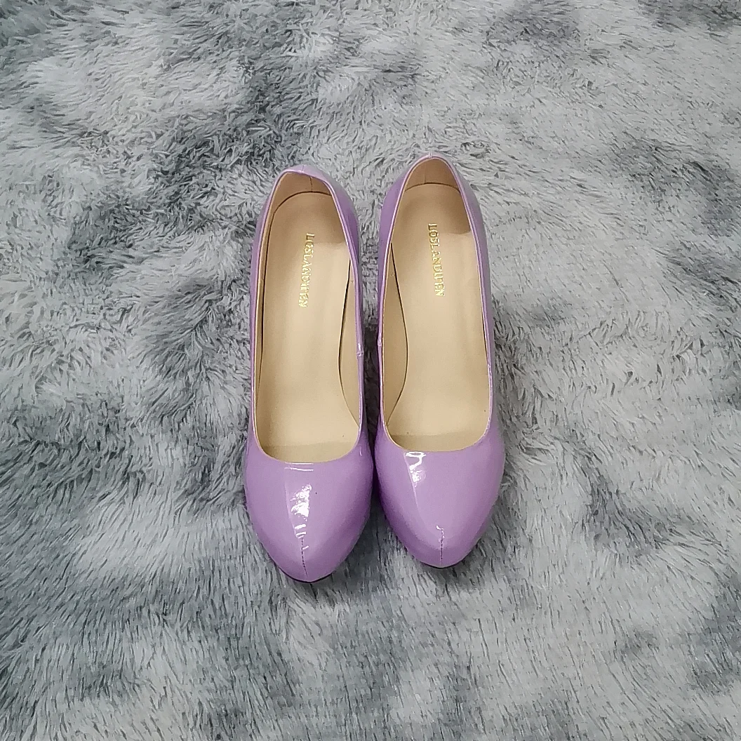 2026 New Women Pumps Autumn Round Toes High Heels Fashion Sexy 12cm Heel Banquet Platform Stilettos Wedding Prom Shoes Plus Size