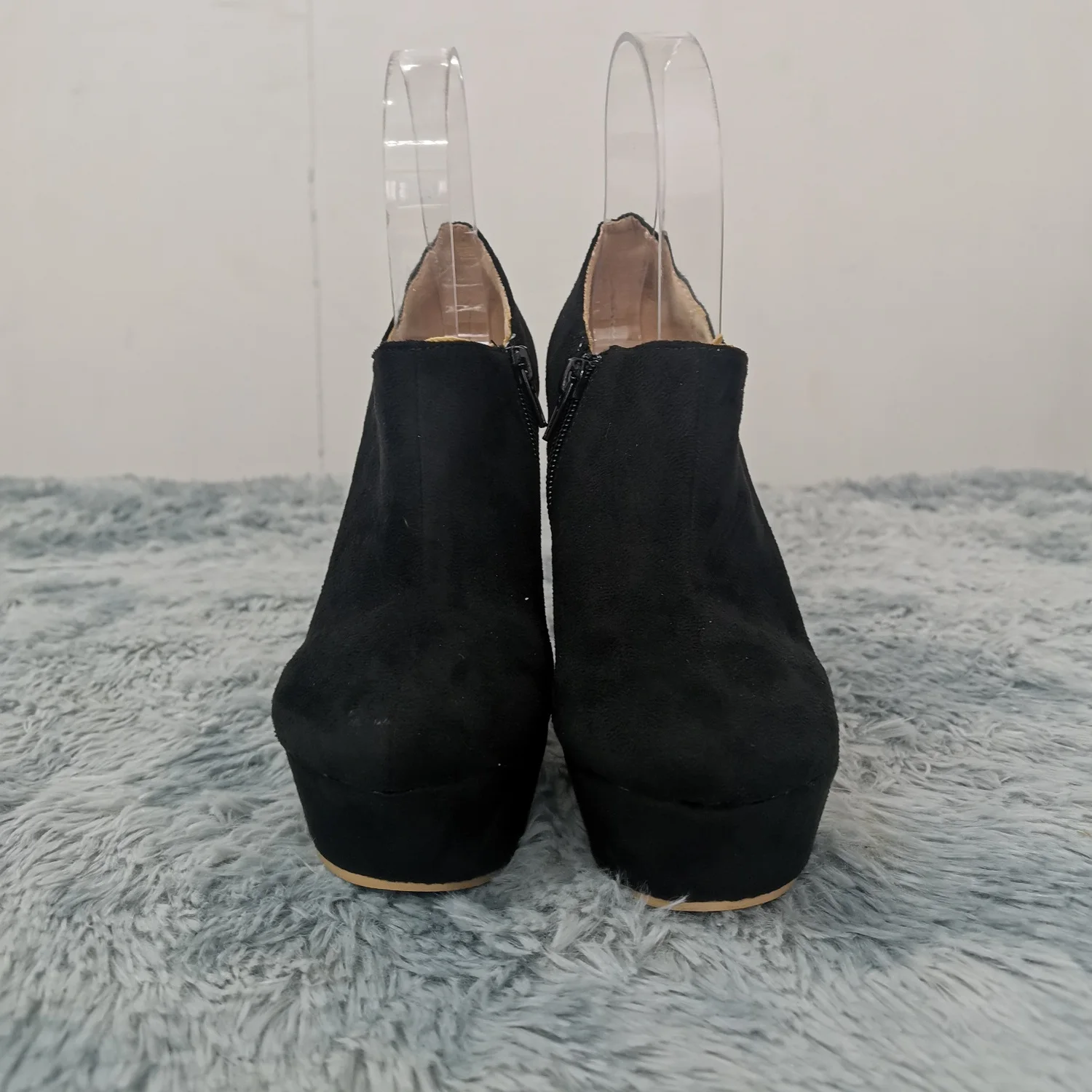 Women Boots Autumn Winter 14cm Super High Short Boots Wedges Platform Round Toes High Heels Flock Fashion Casual Shoes Plus Size Women Boots Autumn Winter 14cm Super High Short Boots Wedges Platform Round Toes High Heels Flock Fashion Casual Shoes Plus Size