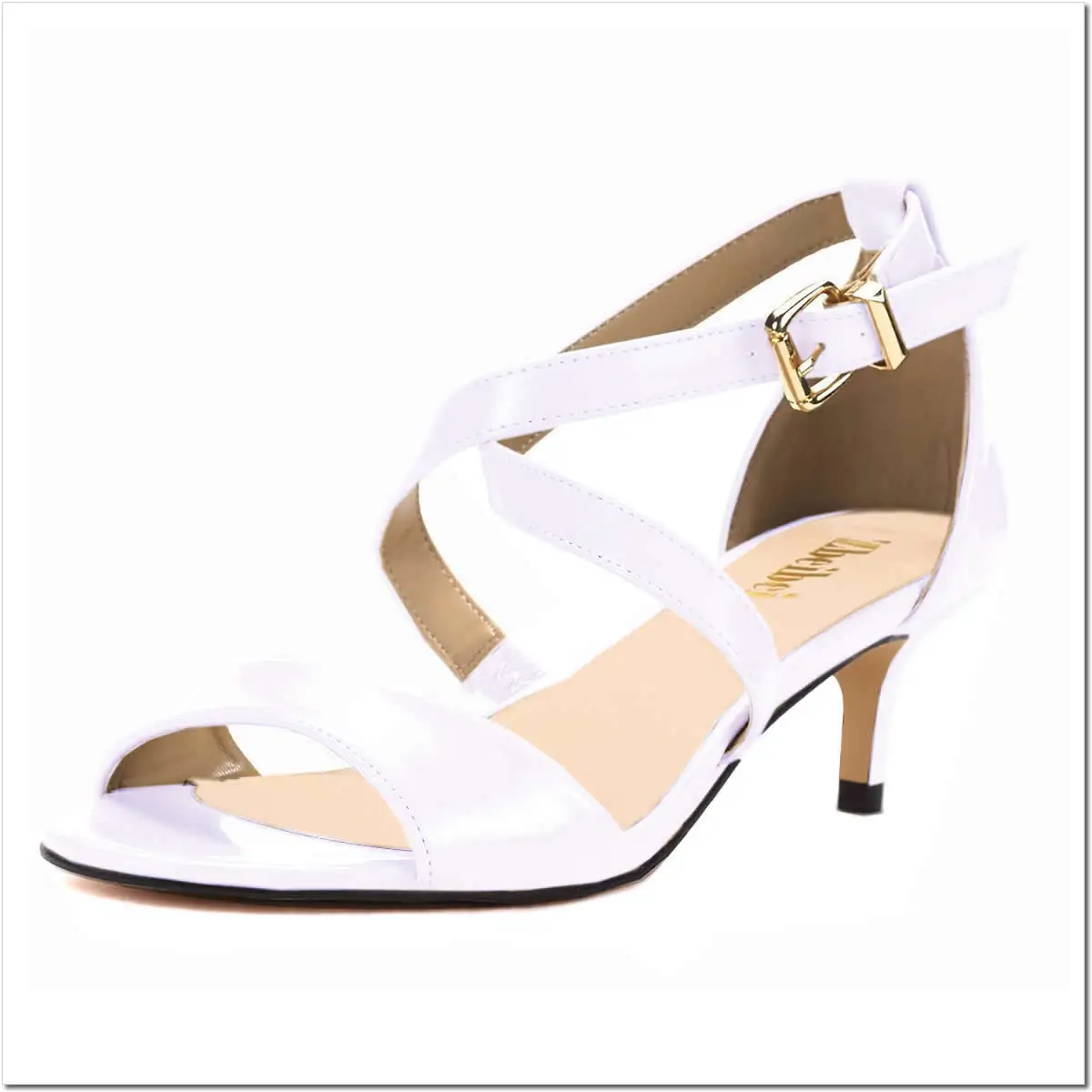 Women Sandals Pumps Sexy 5cm Thin High Heels Open Toe Summer Casual Buckle Strap Sandal Patent Leather Party Wedding Shoes