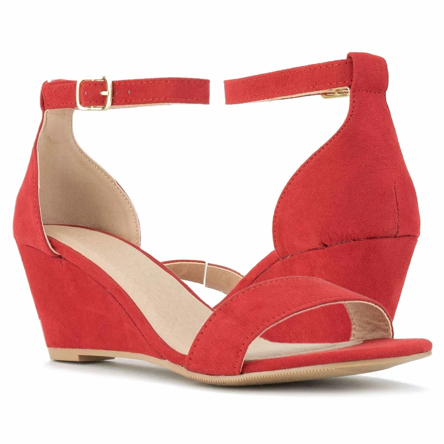 Newest Women Sandals Sexy 8cm Pointed Toe Thin High Heels Wedge Platform Ankle Strap Sandal Party Girl Black Nude Wedding Shoes