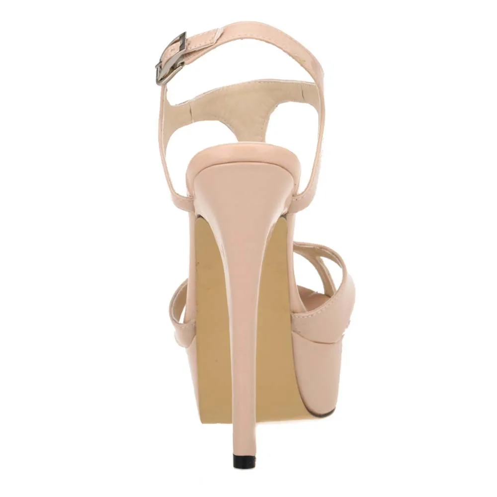 2026 New Women Sandals 14cm Sexy T-Strap Peep Toe Platform Summer Red Wedding Shoes Patent Leather Thin High Heels Big Size 44