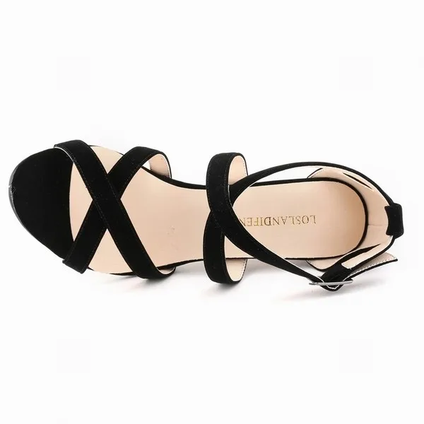 New Sexy Women Sandals Fashion Open Toe Ankle Straps High Heels Summer  11cm Thin Heel Party Dress Shoes Plus Size