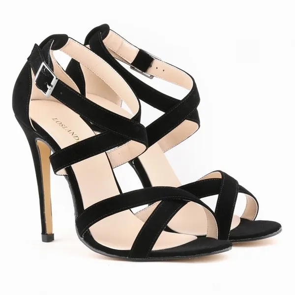 New Sexy Women Sandals Fashion Open Toe Ankle Straps High Heels Summer  11cm Thin Heel Party Dress Shoes Plus Size