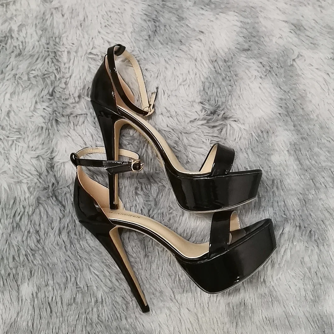 LOSLANDIFEN Women Sandals Sexy Open Toes 14cm Supper High Heels Peep Toes Platform Stilettos Party Wedding Shoes Plus Size 43 44