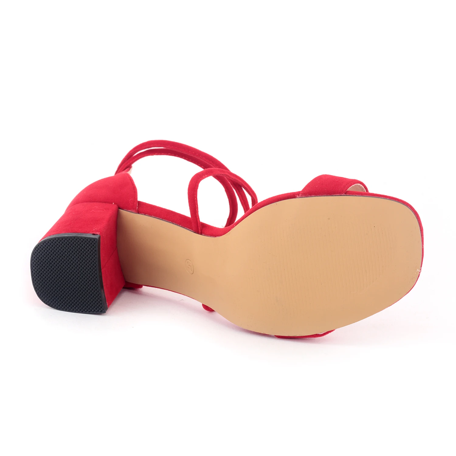 Women Sandals Fashion Sexy 5cm Low Heels Velvet Stripe Ankle Strap Sandals Office Pumps Thick High Heels Red Wedding Shoes