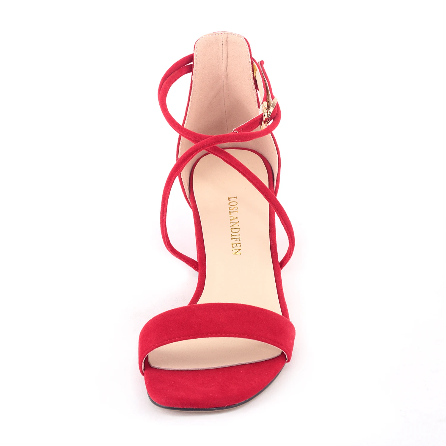 Women Sandals Fashion Sexy 5cm Low Heels Velvet Stripe Ankle Strap Sandals Office Pumps Thick High Heels Red Wedding Shoes