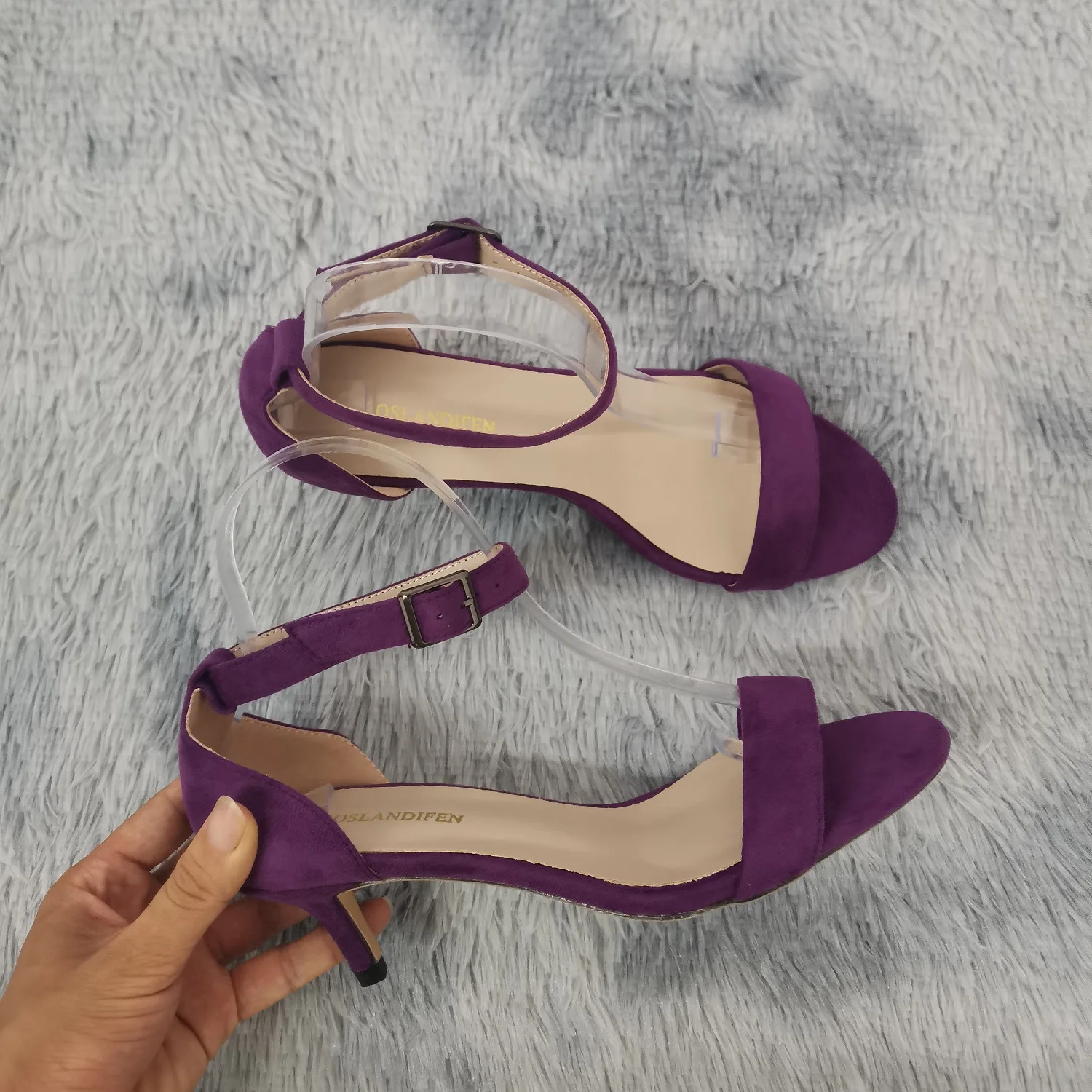 Women Sandals Summer Sexy 5cm Peed Toes Low Heel Ankle Strap High Heels Sandal Ladies Party Dress Red Wedding Shoes Plus Size