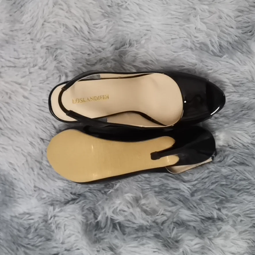 Women Pumps Fashion 12cm Sexy Open Toe Thin Heel Patent Leather Platform High Heels Gladiator Party Dress Wedding Shoes