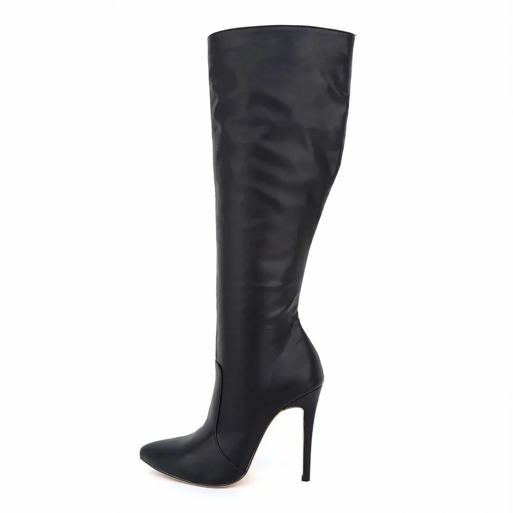 2026 New Women Boots Winter Sexy Long Over The Knee Leather Pointed Toe Buckle Side Zipper High Heels Shoes Plus Size 35-42 2026 New Women Boots Winter Sexy Long Over The Knee Leather Pointed Toe Buckle Side Zipper High Heels Shoes Plus Size 35-42