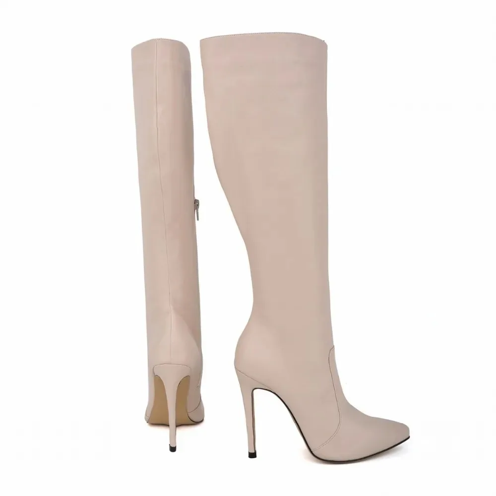2026 New Women Boots Winter Sexy Long Over The Knee Leather Pointed Toe Buckle Side Zipper High Heels Shoes Plus Size 35-42 2026 New Women Boots Winter Sexy Long Over The Knee Leather Pointed Toe Buckle Side Zipper High Heels Shoes Plus Size 35-42