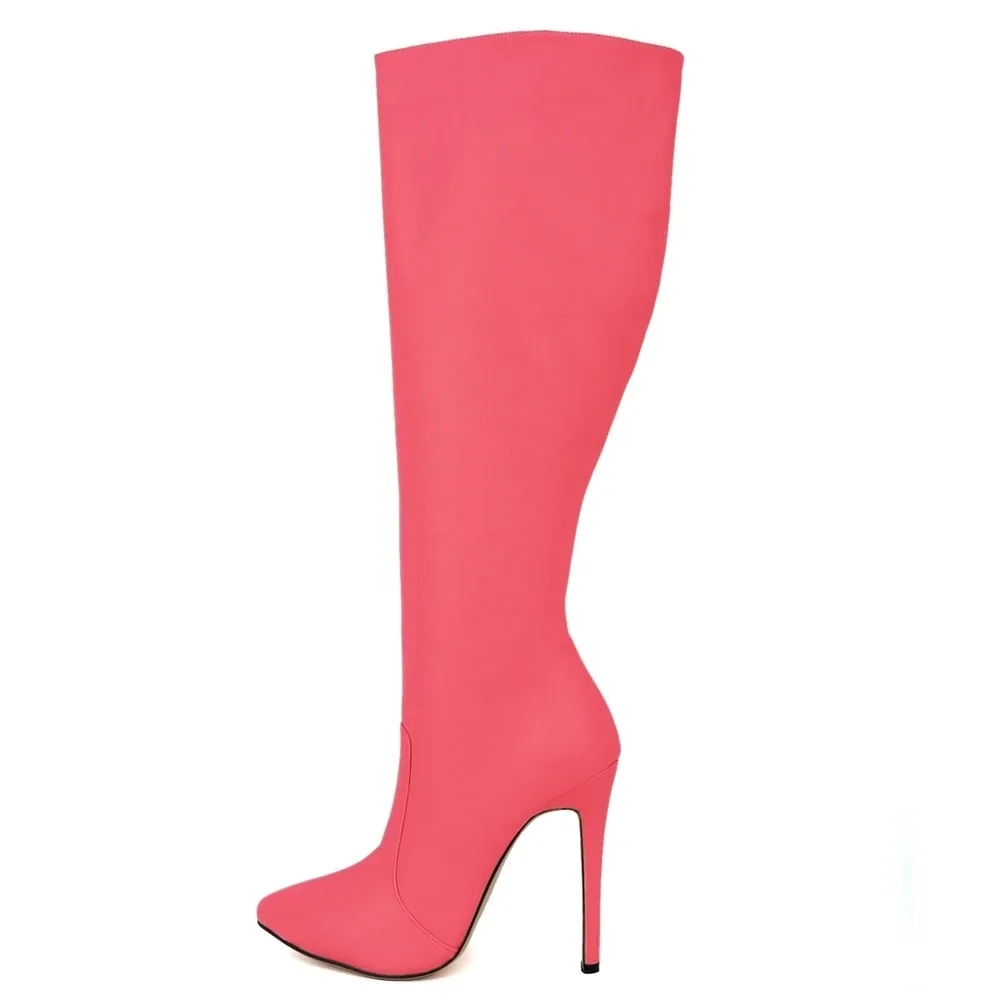 2026 New Women Boots Winter Sexy Long Over The Knee Leather Pointed Toe Buckle Side Zipper High Heels Shoes Plus Size 35-42 2026 New Women Boots Winter Sexy Long Over The Knee Leather Pointed Toe Buckle Side Zipper High Heels Shoes Plus Size 35-42