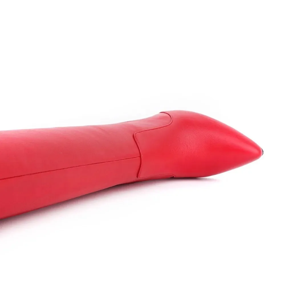 2026 New Women Boots Winter Sexy Long Over The Knee Leather Pointed Toe Buckle Side Zipper High Heels Shoes Plus Size 35-42