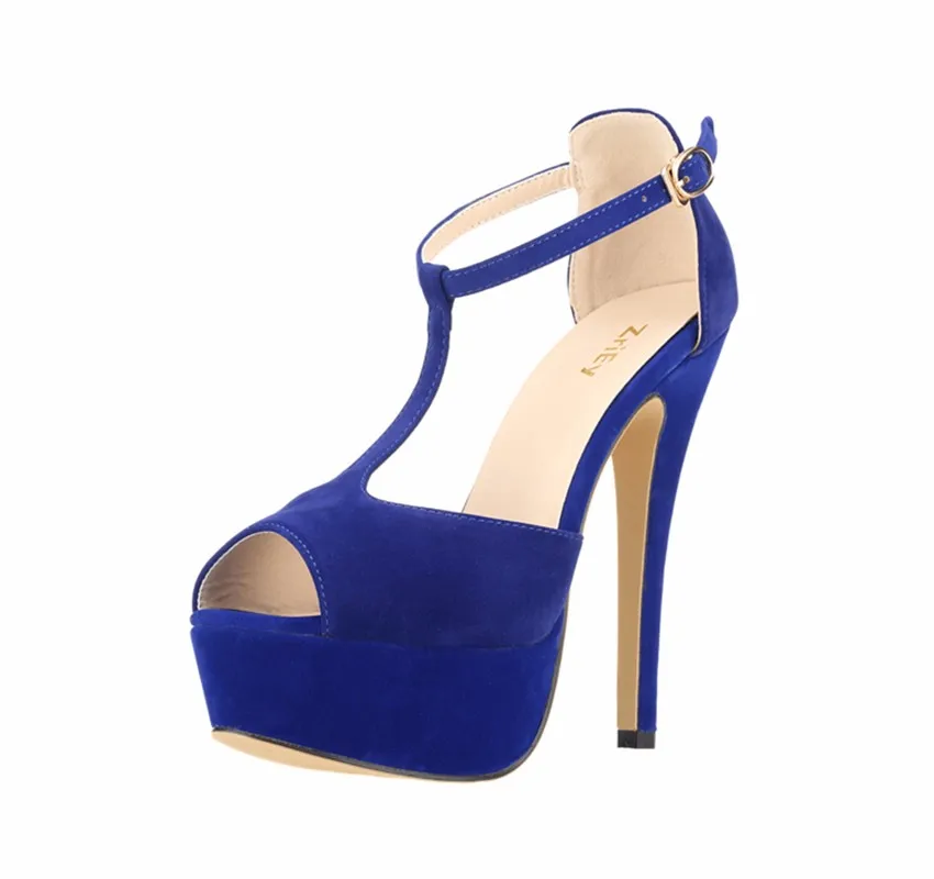 2026 New Women Platform Suede High Heels Sandals 14CM Sexy Peep Toe Ankle Strap Stilettos Pumps T-Strap Party Wedding Shoes