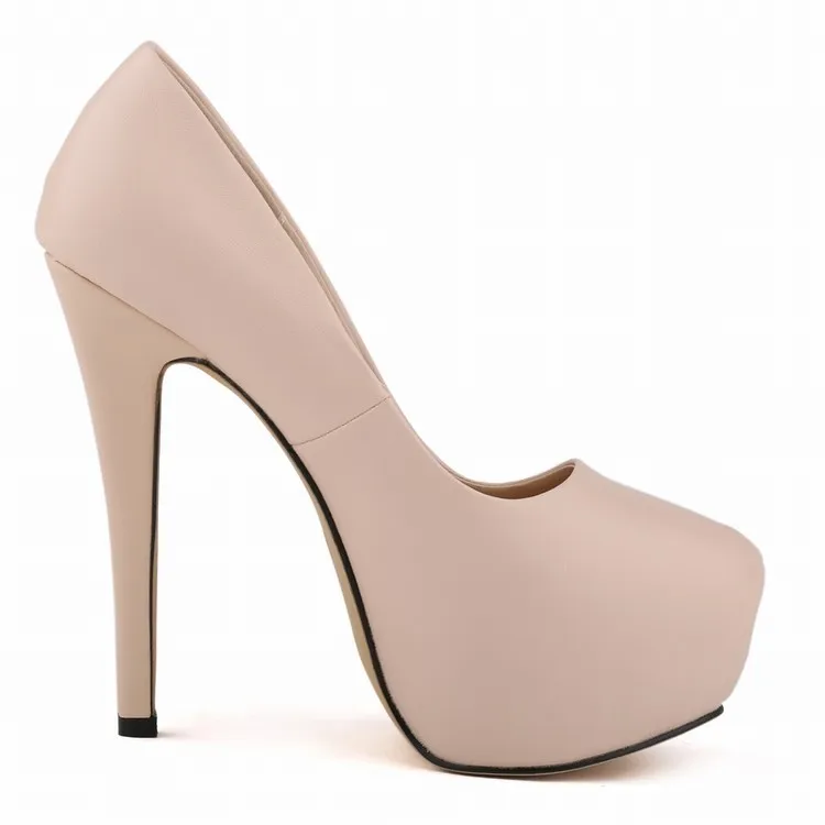 2026 Women Pumps Sexy Round Toes High Heels Fashion Super 14cm Platform Casual Thin Womens Party Red Wedding Shoes Large Size