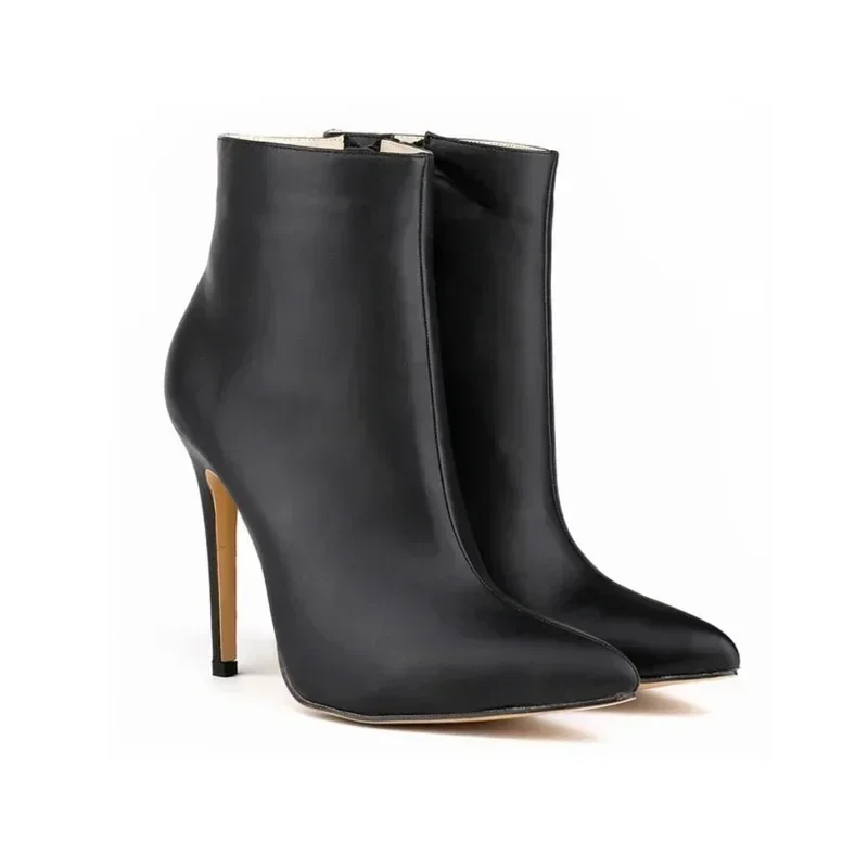 Women Short Boots Pumps Sexy Pointed Toe Side Zipper Super High Heels Stiletto 2026 Female Party Ankle Boot Shoes Botas De Mujer