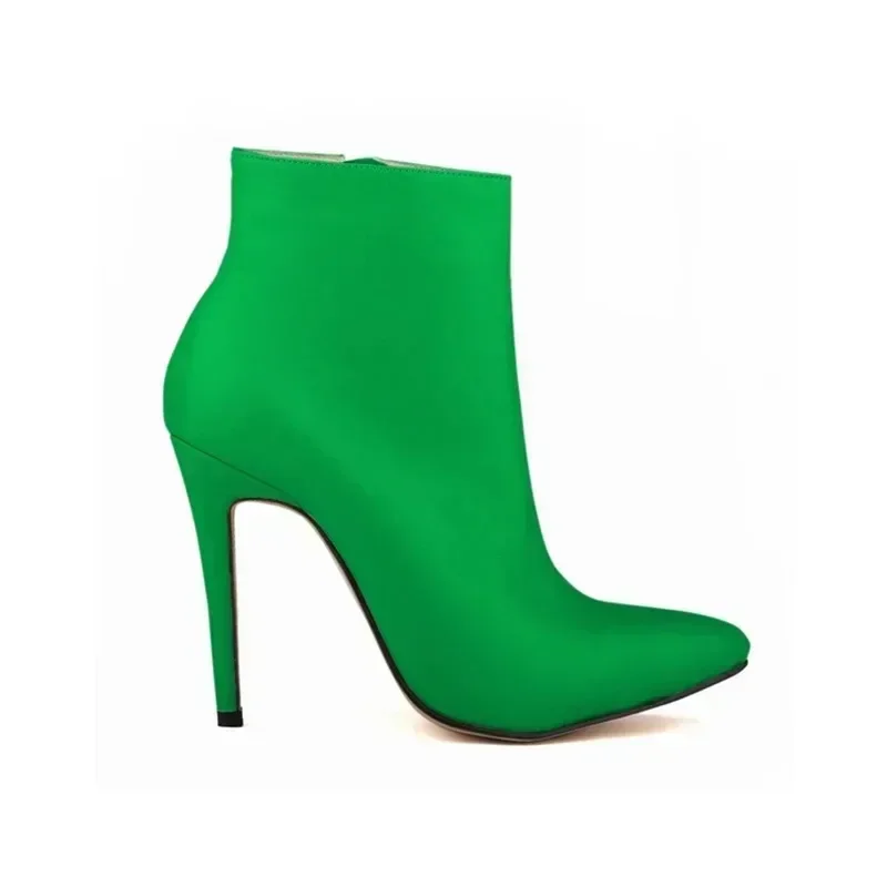 Women Short Boots Pumps Sexy Pointed Toe Side Zipper Super High Heels Stiletto 2026 Female Party Ankle Boot Shoes Botas De Mujer