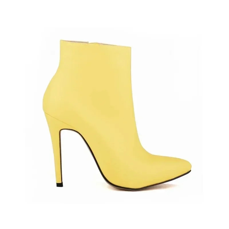 Women Short Boots Pumps Sexy Pointed Toe Side Zipper Super High Heels Stiletto 2026 Female Party Ankle Boot Shoes Botas De Mujer