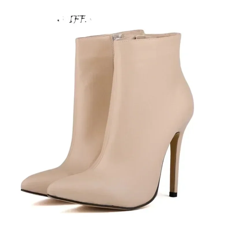 Women Short Boots Pumps Sexy Pointed Toe Side Zipper Super High Heels Stiletto 2026 Female Party Ankle Boot Shoes Botas De Mujer