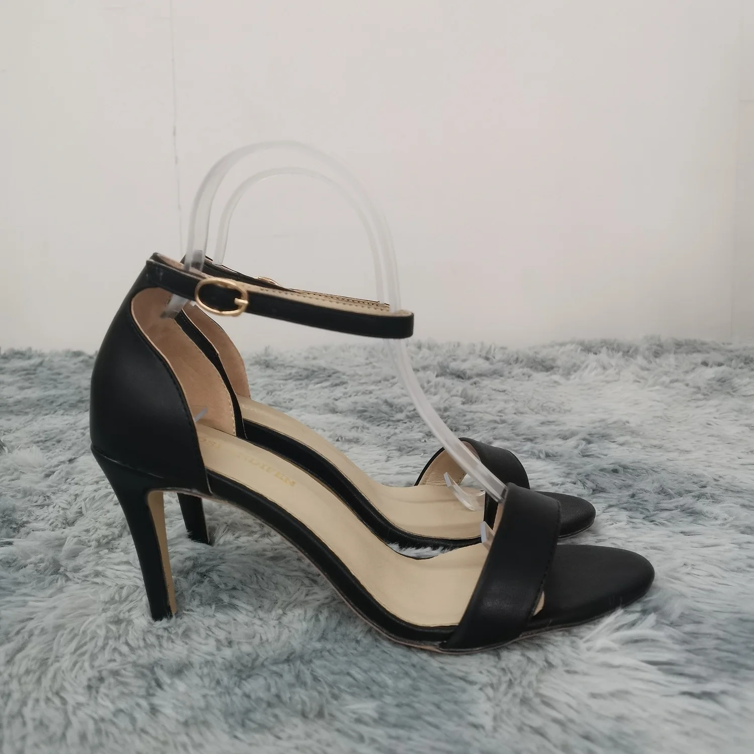 Women Sandals Sexy Open Toe Ankle Strap High Heels Ladies Shoes Buckle 9cm Mid Thin Heel Summer Party Wedding Shoes Plus Size